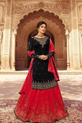 Black Embroidered Georgette Salwar 1