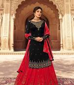 Black Embroidered Georgette Salwar