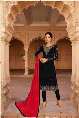 Black Embroidered Georgette Salwar 2