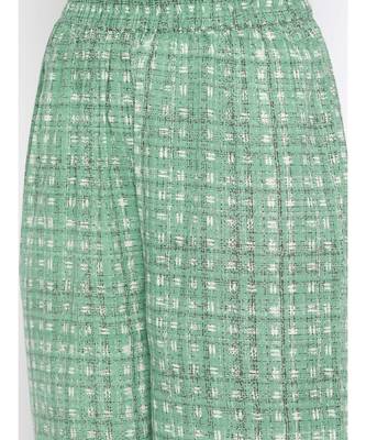 Green printed Cotton Kurta Palazzo and Dupatta Set 3