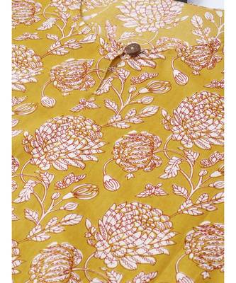 Yellow printed Cotton Kurta and Pant Set 2