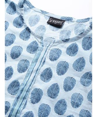 Grey printed Cotton Kurta and Palazzo Set 5