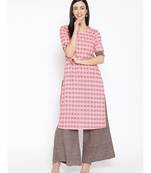 Pink printed Cotton Kurta and Palazzo Set