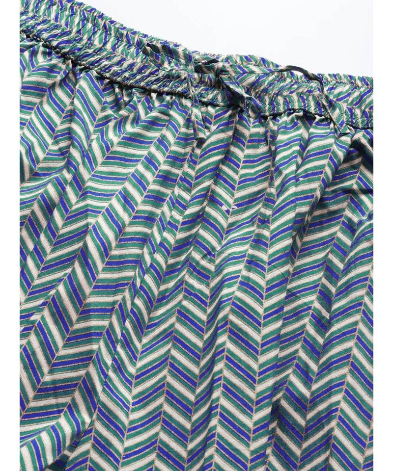 White printed Cotton Kurta and Palazzo Set