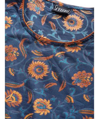 Blue printed Cotton Kurta and Palazzo Set 5