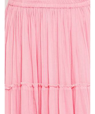 Pink plain Cotton Kurta and Skirt Set 5