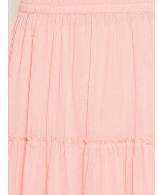 Peach plain Cotton Kurta and Skirt Set 5