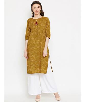 Brown printed Cotton Kurta and Palazzo Set 1
