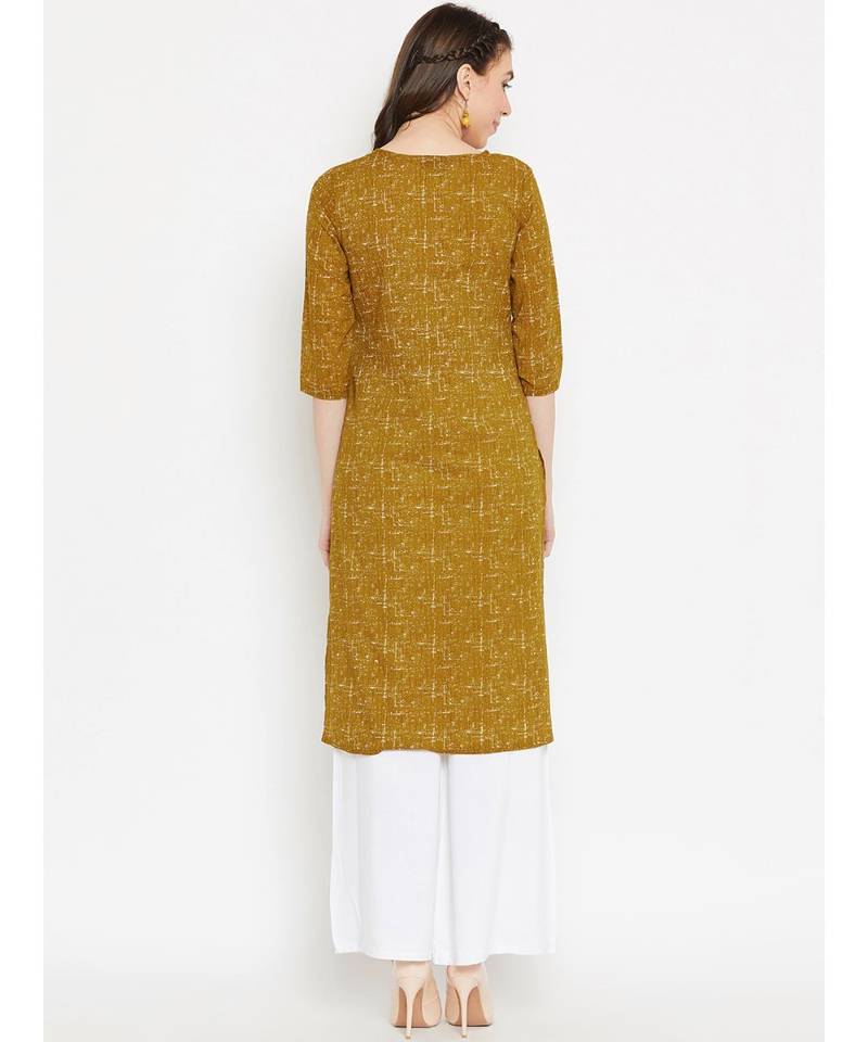 Brown printed Cotton Kurta and Palazzo Set