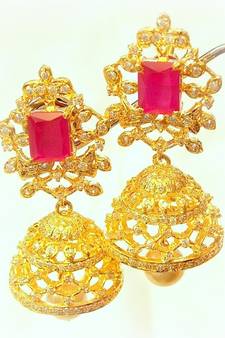 BEAUTIFUL FINE  STUD RUBY JHUMKA EARRING