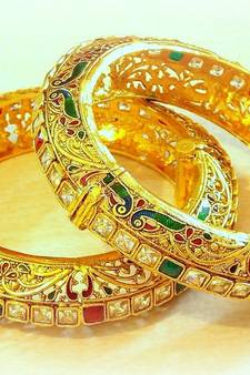 Ethnic COLORED STONE AD studded bangles