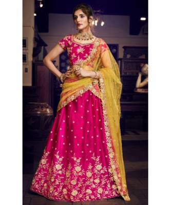 magenta art silk ethnic-lehengas with blouse 1