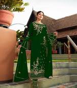 Green embroidered santoon salwar