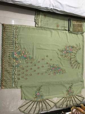 Parrot-green embroidered santoon salwar 2