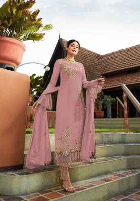 Pink embroidered santoon salwar 1