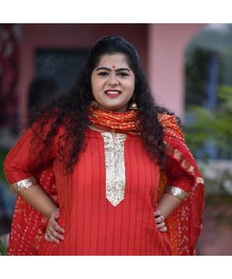 Red Weave kurta with duppata 2
