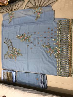 Sky-blue embroidered santoon salwar 2