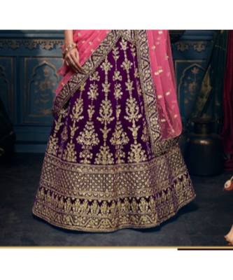 purple dupion silk ethnic-lehengas with blouse 2