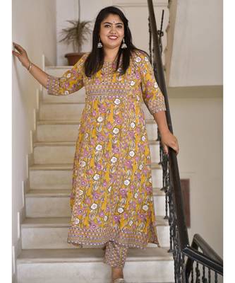 Mustard block Aline slit kurta 2