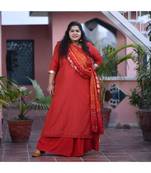 Red weave kurta