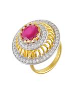 Red Ruby With Diamond Stylish Smart Look Ring