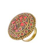 Black Red Tibetian Style Traditional Ring
