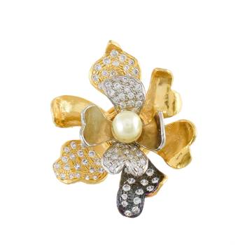 Golden Flower Design Beautiful Cute Designer Ring 3
