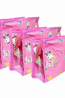 atorakushon   Imported Fabric Pink Multipurpose MakeUp  Cosmetic pouch set of 3