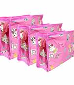 atorakushon   Imported Fabric Pink Multipurpose MakeUp  Cosmetic pouch set of 3
