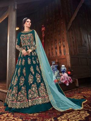 Blue embroidered santoon salwar 1
