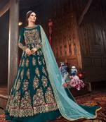Blue embroidered santoon salwar