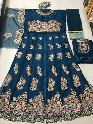 Blue embroidered santoon salwar 2