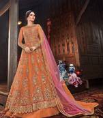 Orange embroidered santoon salwar