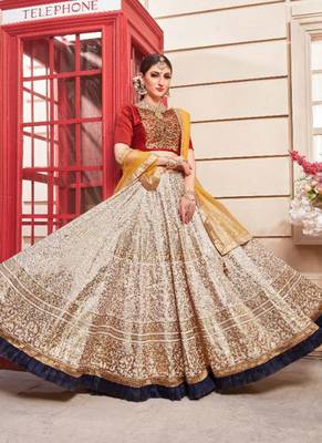 Pink Plain
 Silk Unstitched Lehenga 2