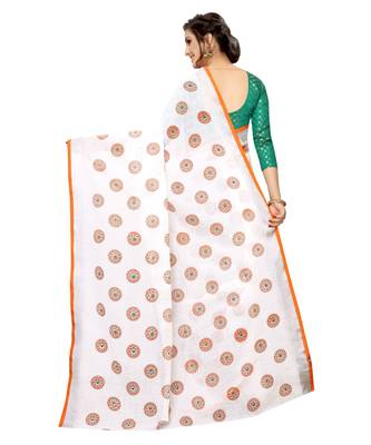 Women   s Pure Heavy Linen Cotton Designer Saree with Printed Butaa 3