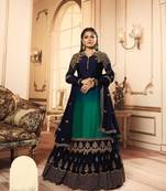 Blue embroidered santoon salwar
