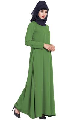 Jade Green Plain kashibo Abaya 2
