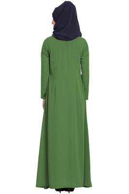 Jade Green Plain kashibo Abaya 3