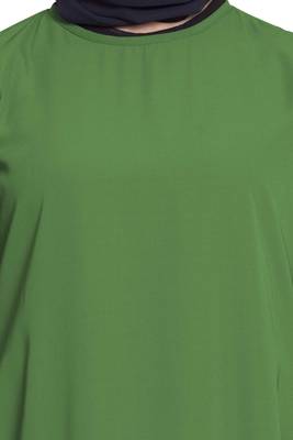 Jade Green Plain kashibo Abaya 4