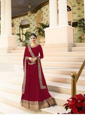 Red embroidered santoon salwar 1