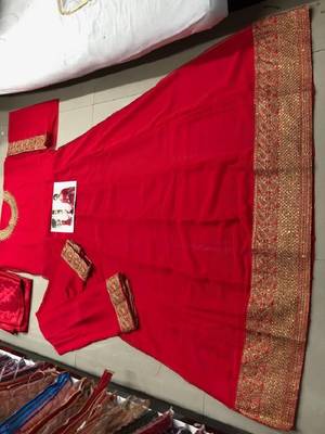 Red embroidered santoon salwar 2