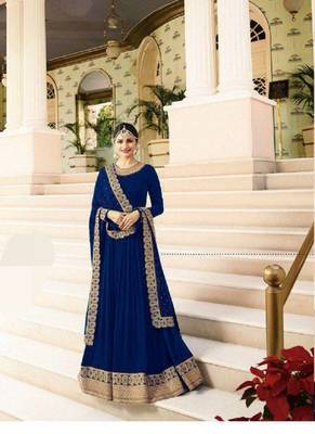 Blue embroidered santoon salwar 1