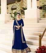 Blue embroidered santoon salwar