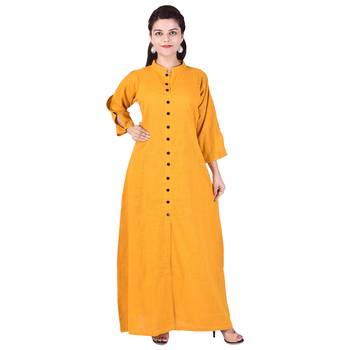 Orange Long Cotton Kurta 1