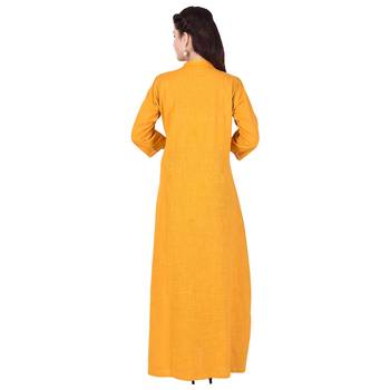 Orange Long Cotton Kurta 2