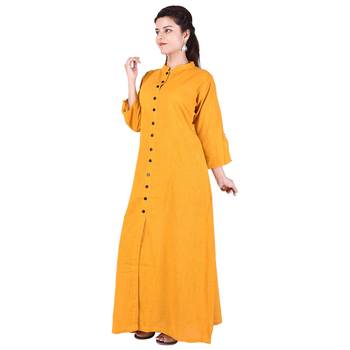 Orange Long Cotton Kurta 3