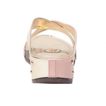 Women Peach Synthetic Sandal 4