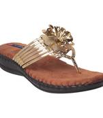 Women Gold Synthetic Sandal