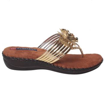 Women Gold Synthetic Sandal 2