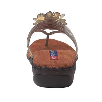 Women Gold Synthetic Sandal 4